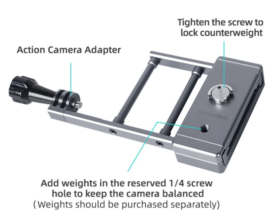 Adaptér pro GoPro Hero 9, 8, Osmo Action a další akční kamery pro telefonní stabilizátor